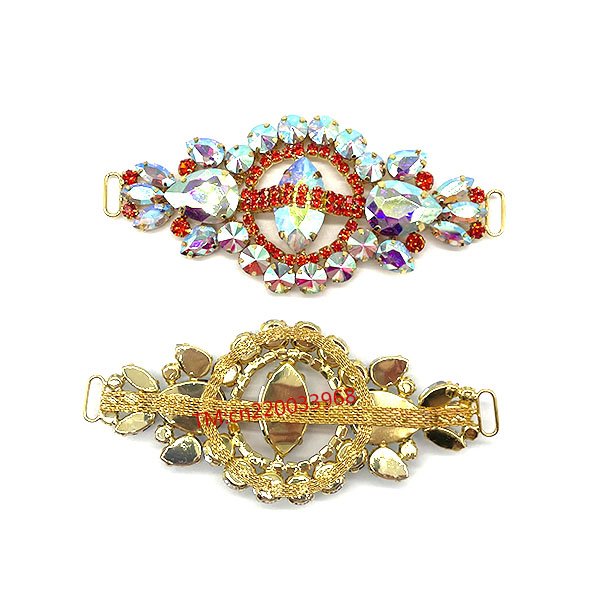 New Arrival custom colorful Rhinestone Crystal Bikini Connector Swimwear Accessories For Sexy bikini fabric jewelry connector