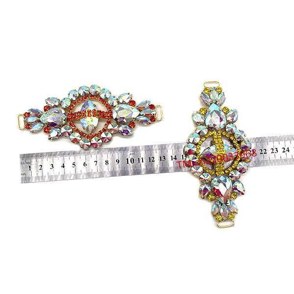 New Arrival custom colorful Rhinestone Crystal Bikini Connector Swimwear Accessories For Sexy bikini fabric jewelry connector
