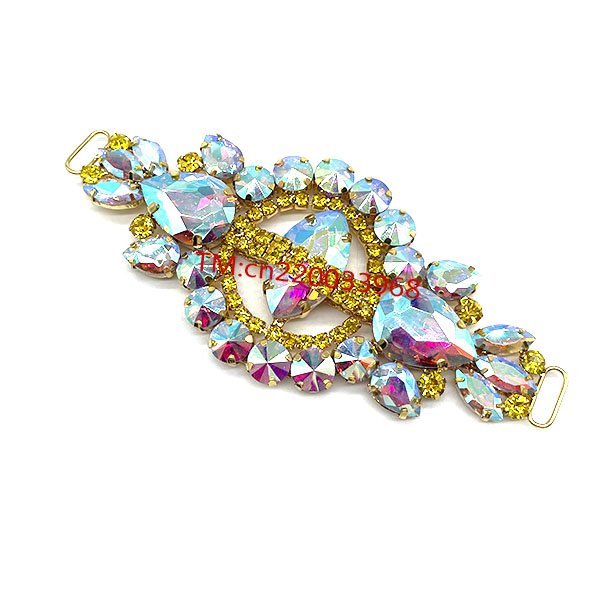 New Arrival custom colorful Rhinestone Crystal Bikini Connector Swimwear Accessories For Sexy bikini fabric jewelry connector