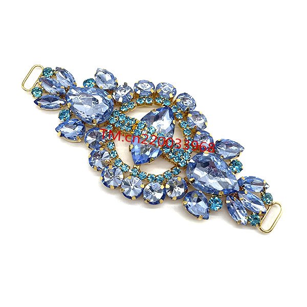 New Arrival custom colorful Rhinestone Crystal Bikini Connector Swimwear Accessories For Sexy bikini fabric jewelry connector