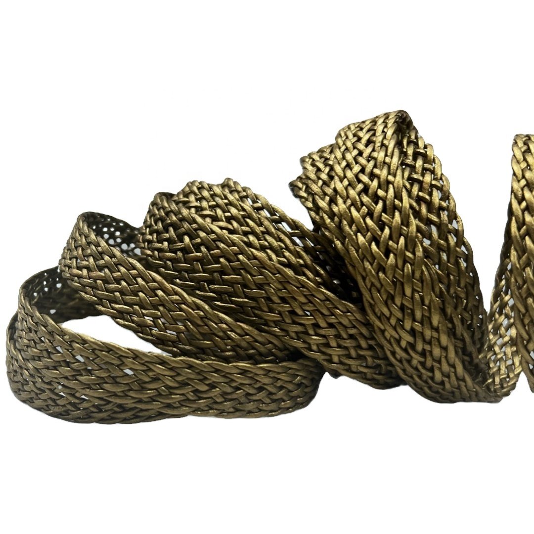 Flat round Leather braided Cord 3PLY * 3 Cord