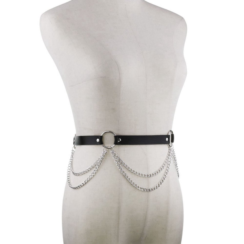2022 New Design Popular Body Jewellery Women Metal Belt Fashion Leather Waist Chain Belt Silver Belly Belts Chains for Dresses