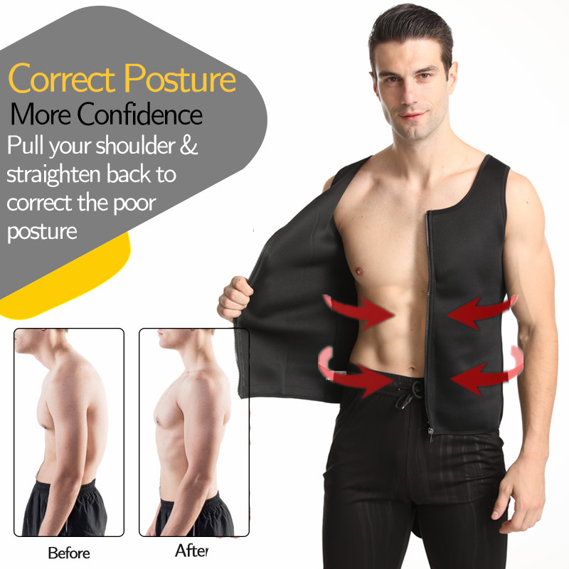 Men Body Shaper Waist Trainer Sauna Suit Sweat Vest Slimming Underwear Weight Loss Shirt Fat Burner Workout Tank Tops Shapewear