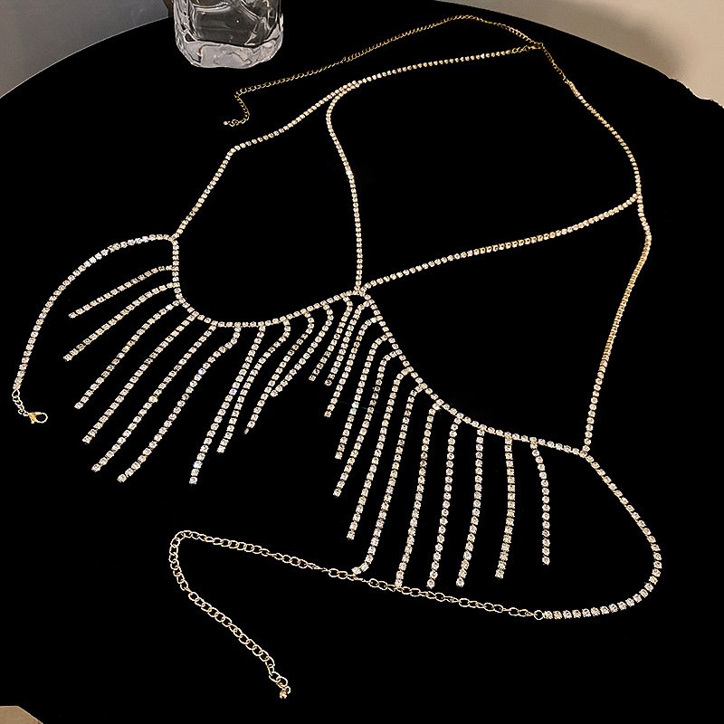 2023 Factory Wholesale Sexy Body Jewelry Dress Rhinestone Body Chain Bra Chain For Women Girls