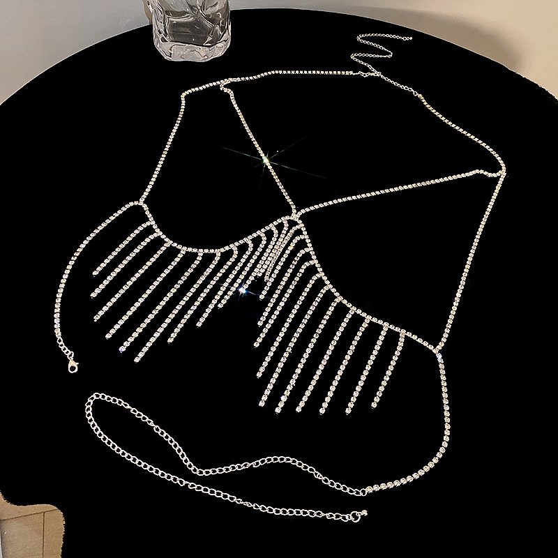 2023 Factory Wholesale Sexy Body Jewelry Dress Rhinestone Body Chain Bra Chain For Women Girls
