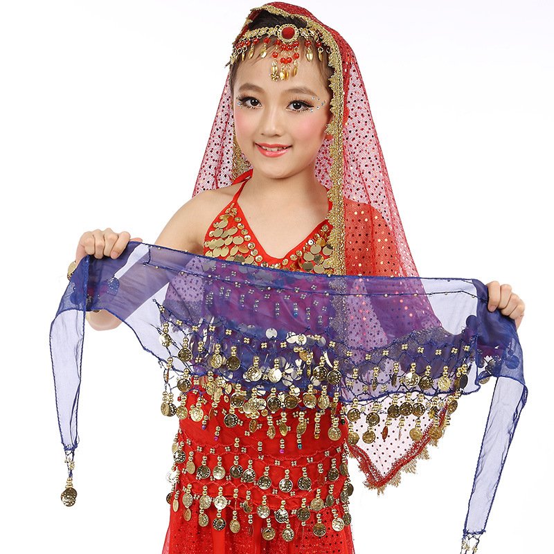 Kids Belts Fashion Children's Belly Dance Belt Children's Indian Dance Triple Performance Waist Chain Belts