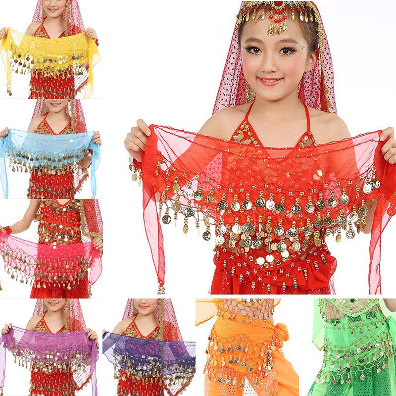 Kids Belts Fashion Children's Belly Dance Belt Children's Indian Dance Triple Performance Waist Chain Belts