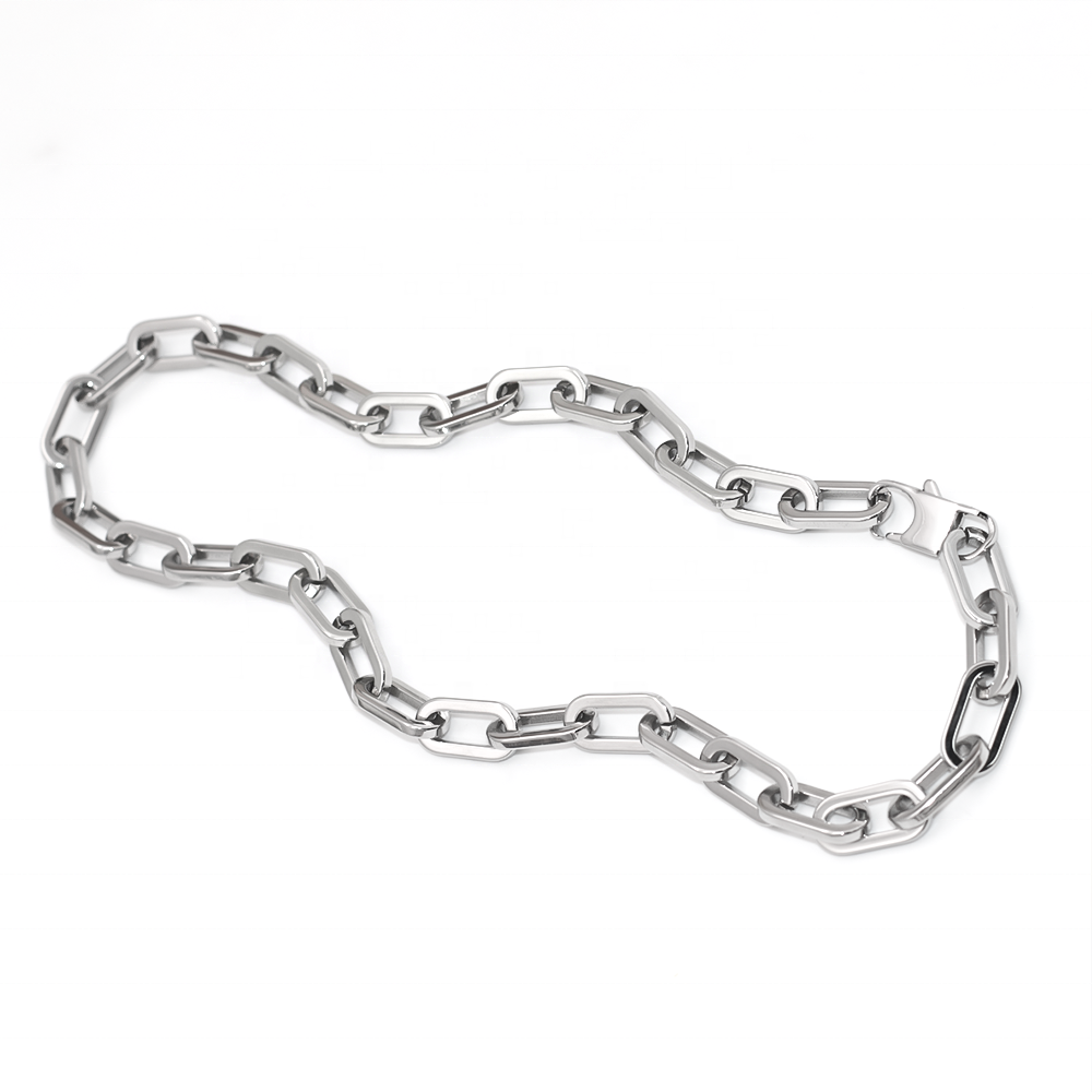 Retro Nordic chain necklace, rectangular clasp thick necklace, men and women the same hip-hop punk necklace