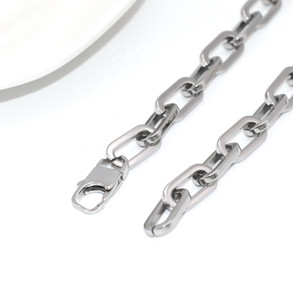 Retro Nordic chain necklace, rectangular clasp thick necklace, men and women the same hip-hop punk necklace
