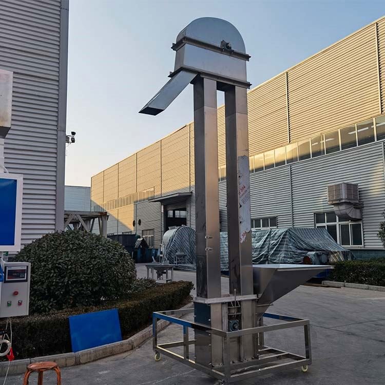 bucket elevator for sugar customize food grade cotton canvas conveyor belt round link chain bucket elevator