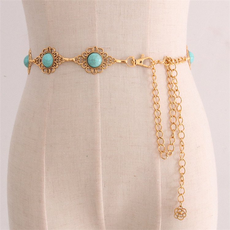 Female Metal Chain Woman Belt Gold Sexy Waist Belt Designer Fashion Chain Body Jewelry