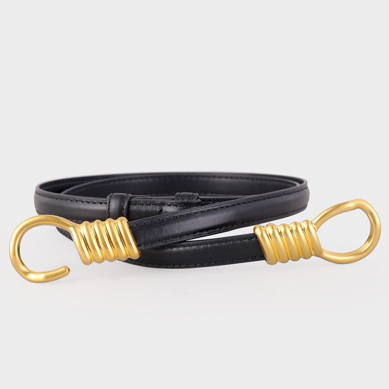 Belt For Women Versatile Genuine Leather Thin Waistband Decoration With Dress Waist