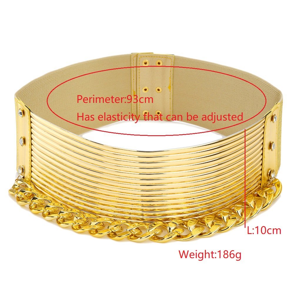 Fashion Personality Europe and the United States exaggerated chain belt PVC waist seal waist chain For Women
