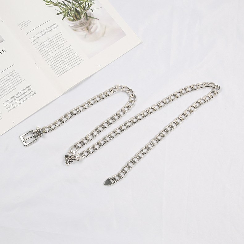 Wholesale Fashion Belt Accessories Alloy Metal Strap Chain For Belt Silver Fashion Designer Chain Belt For Women