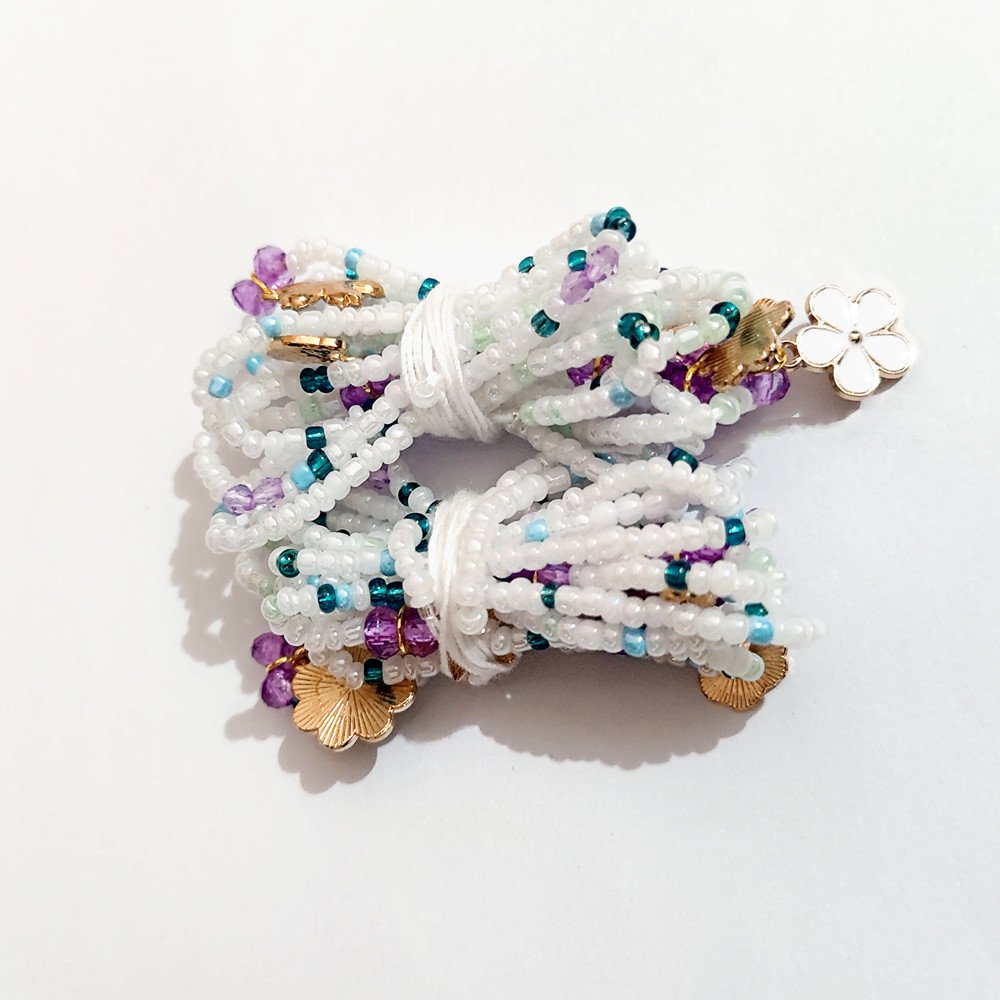Wholesale waist beads extra large cotton lace up body chain belt alloy amulet corset beads