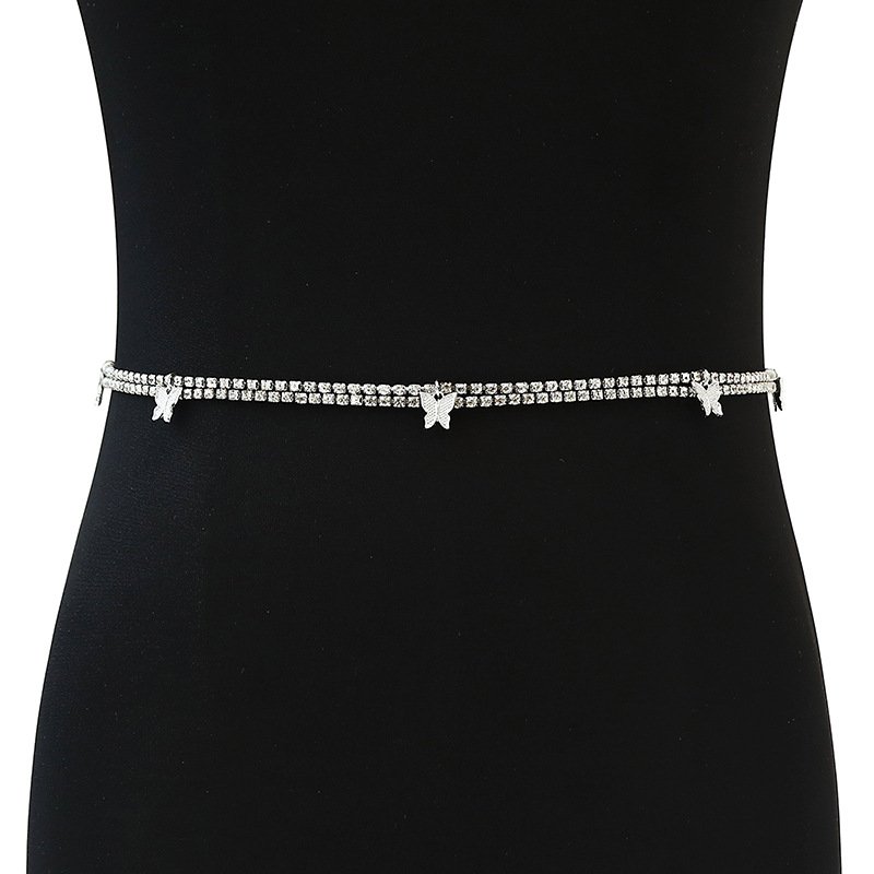 china products manufacturers silver jewelry statement rhinestones body butterfly chain belt women waist high quality gold plated