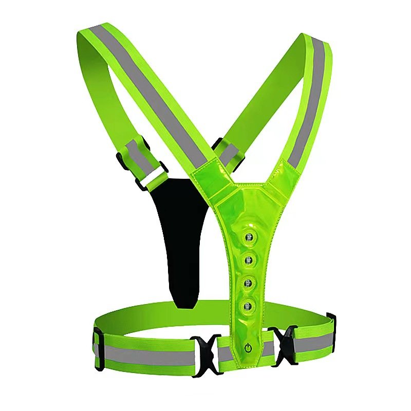 Hot Outdoor Hi Vis Night Running Cycling Led Vest Belt Adjustable LED Flashing Safety Reflective Vest