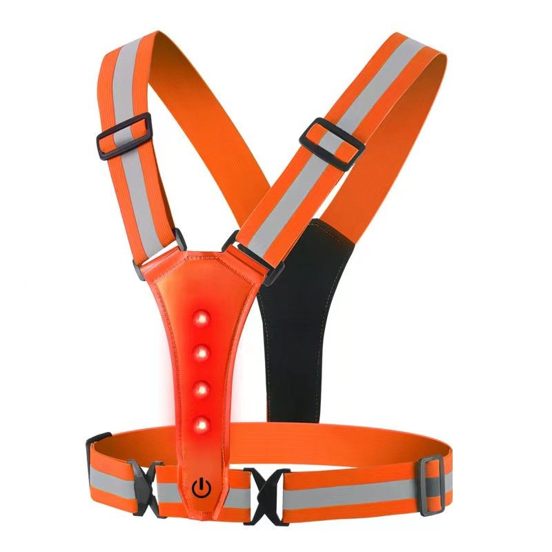 Hot Outdoor Hi Vis Night Running Cycling Led Vest Belt Adjustable LED Flashing Safety Reflective Vest