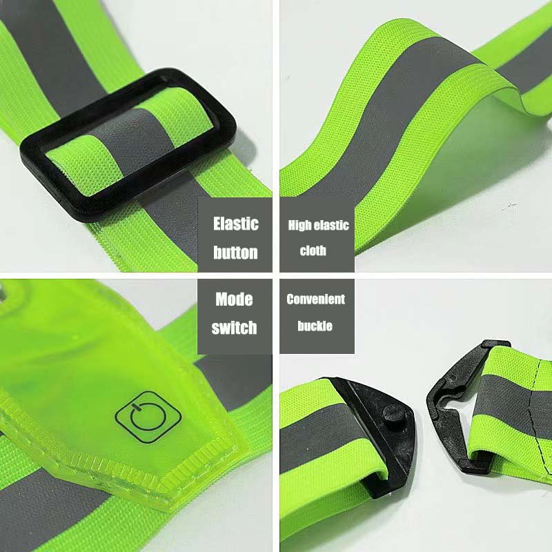 Hot Outdoor Hi Vis Night Running Cycling Led Vest Belt Adjustable LED Flashing Safety Reflective Vest
