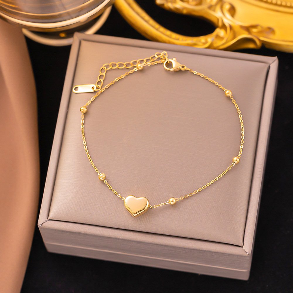 Wholesale Fashion 18K gold stainless steel Butterfly Heart Belt Twist Multilayer Chain Bracelet For Women Jewelry Party Gifts