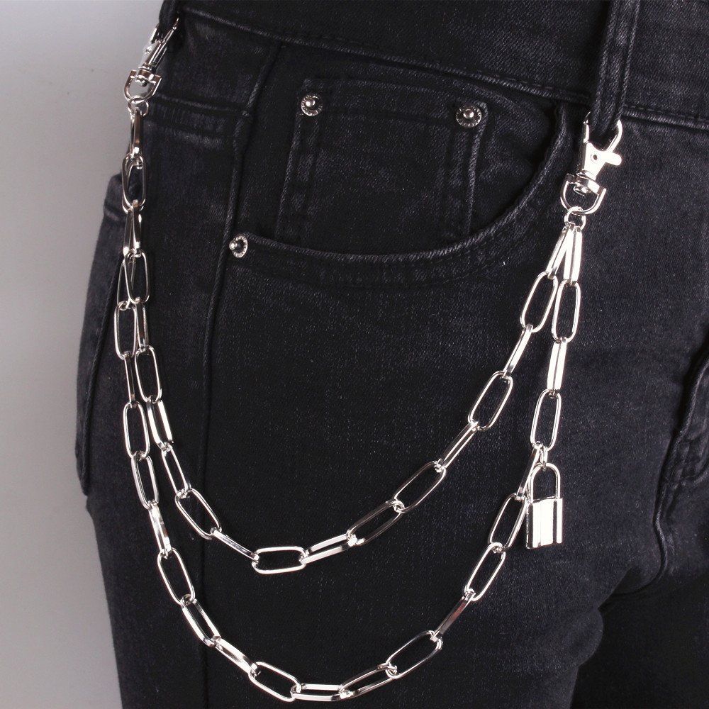 hot sells lock multi layer plated gold and silver waist chain belly chains fashionable design pant chain