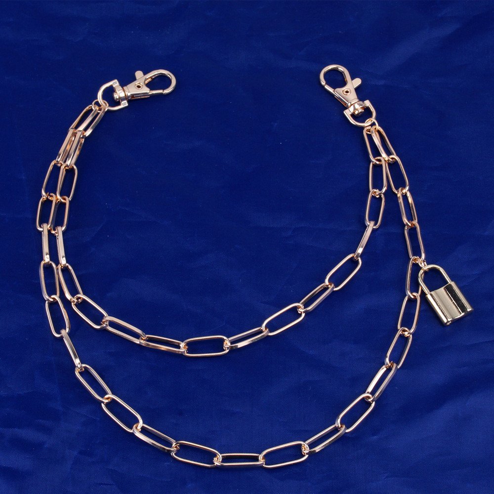 hot sells lock multi layer plated gold and silver waist chain belly chains fashionable design pant chain