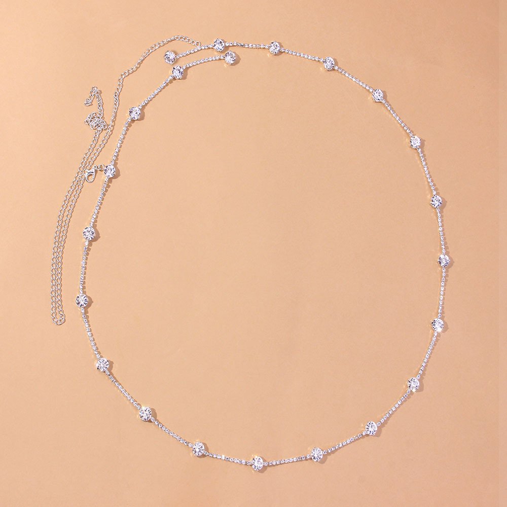 Artilady Fashion Gold Silver Sexy Tennis Crystal Rhinestone Bikini Belly Chain Waist Chain Belt For Women Body Jewelry