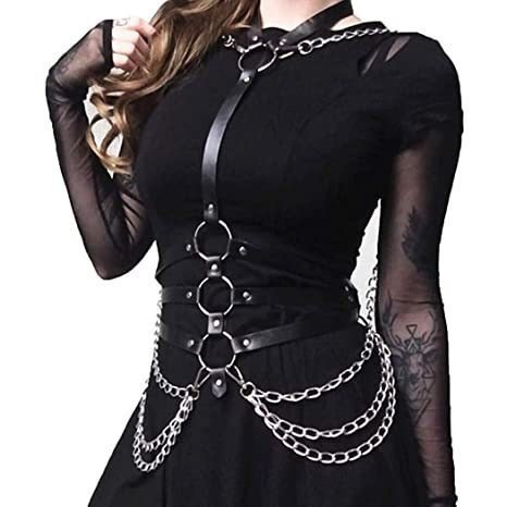 Trendy Leather Chain Belt One Bra Chain Fashion Jewelry Body Chain