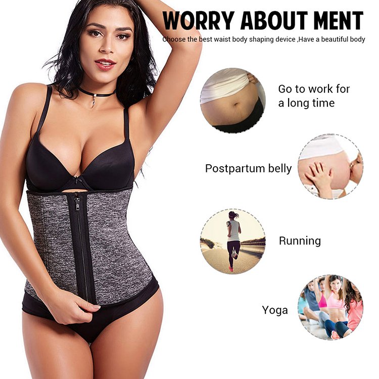 Custom Logo Compression Waist Cincher Adjustable 3 Hooks Slimming Tummy Women Latex Waist Trainer