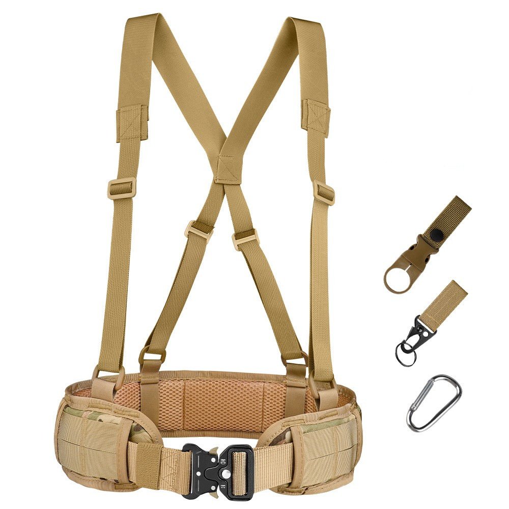 Men's Canvas Camouflage Outdoor Tactical Security Belt Nylon Fabric for War Battle
