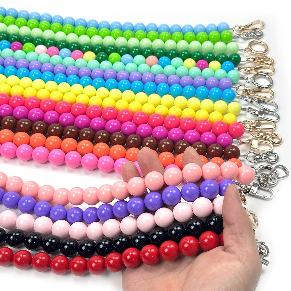 RW 30-120cm Colorful Phone Charm Handle Chain 8/10/12/14/16mm Crossbody Acrylic Beaded Purse Chain Bag Strap Chain for Handbags