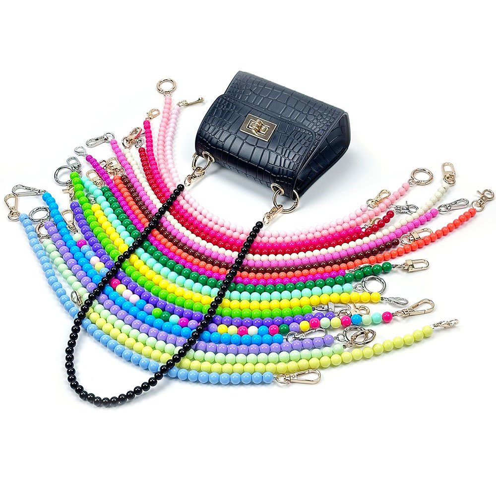 RW 30-120cm Colorful Phone Charm Handle Chain 8/10/12/14/16mm Crossbody Acrylic Beaded Purse Chain Bag Strap Chain for Handbags