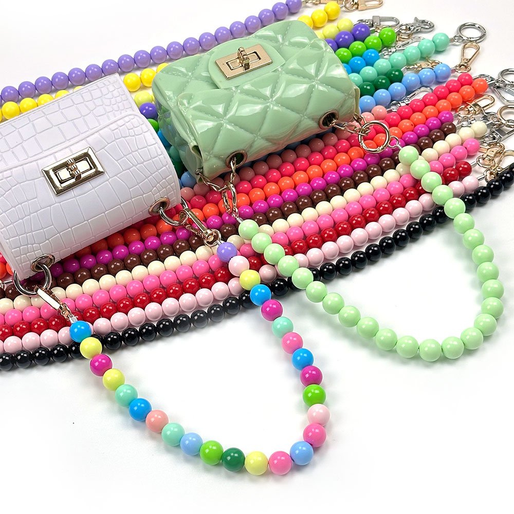 RW 30-120cm Colorful Phone Charm Handle Chain 8/10/12/14/16mm Crossbody Acrylic Beaded Purse Chain Bag Strap Chain for Handbags