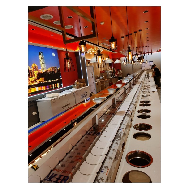 Sushi conveyor POM belt chain conveyor system sushi hot pot conveyor belt chain for restaurant