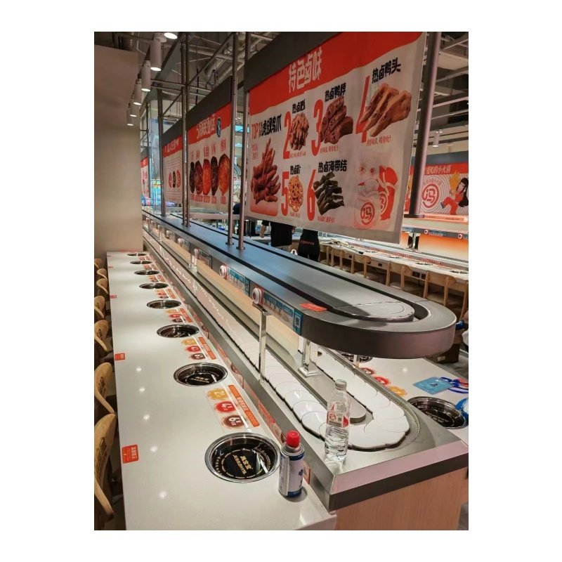 Sushi conveyor POM belt chain conveyor system sushi hot pot conveyor belt chain for restaurant