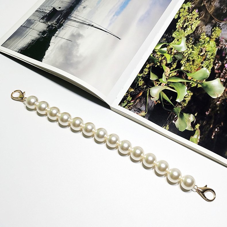 Custom High Quality 18mm Handmade Beaded Pearl Hand Bag Chain Strap Purse Clutch Handbag Handle Replacement