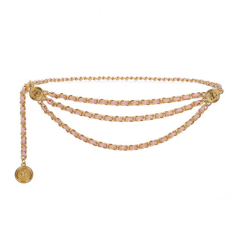 Wholesale hot selling metal tassel chain fashion ladies waist chain fashion temperament single ring retro decorative thin belt