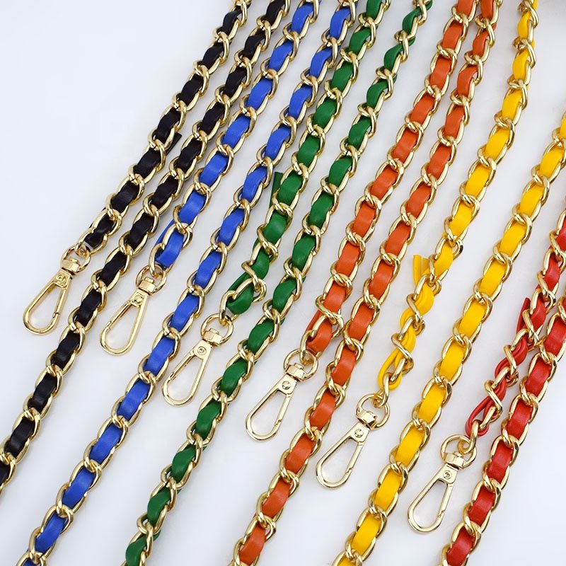 MeeTee RZC-130 120cm Bag Accessories Colorful Handbag Accessories Wear Leather Belt Crossbody Shoulder Bag Belt Alloy Bag Chain