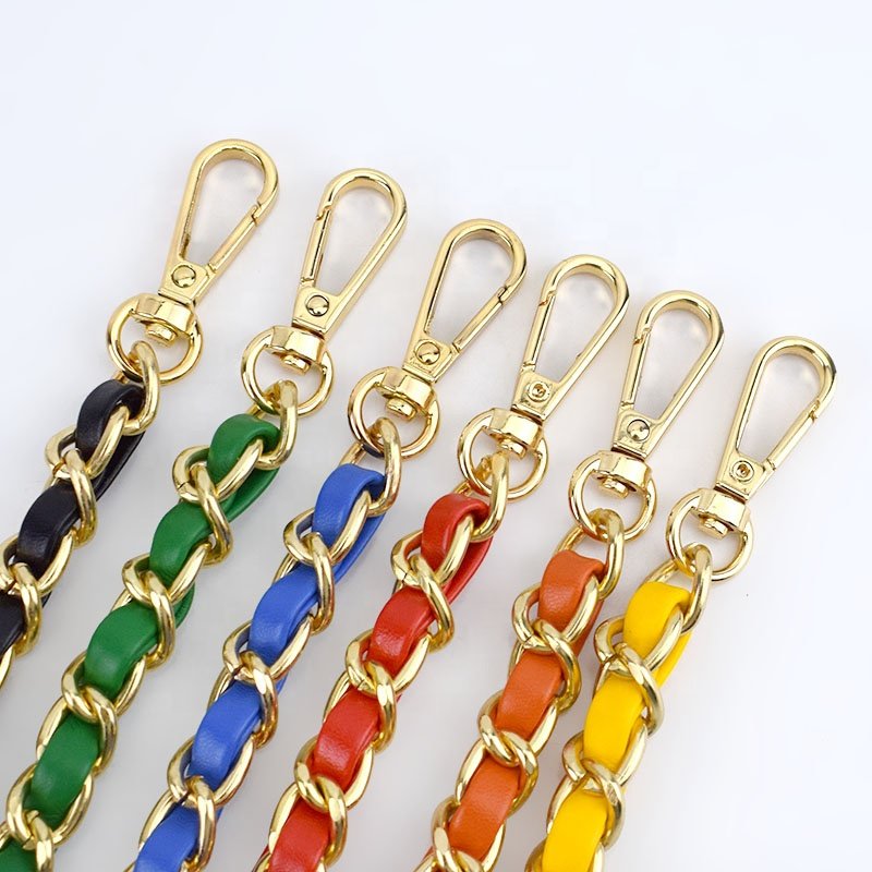 MeeTee RZC-130 120cm Bag Accessories Colorful Handbag Accessories Wear Leather Belt Crossbody Shoulder Bag Belt Alloy Bag Chain
