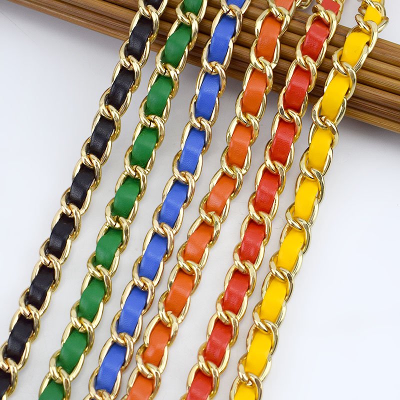 MeeTee RZC-130 120cm Bag Accessories Colorful Handbag Accessories Wear Leather Belt Crossbody Shoulder Bag Belt Alloy Bag Chain