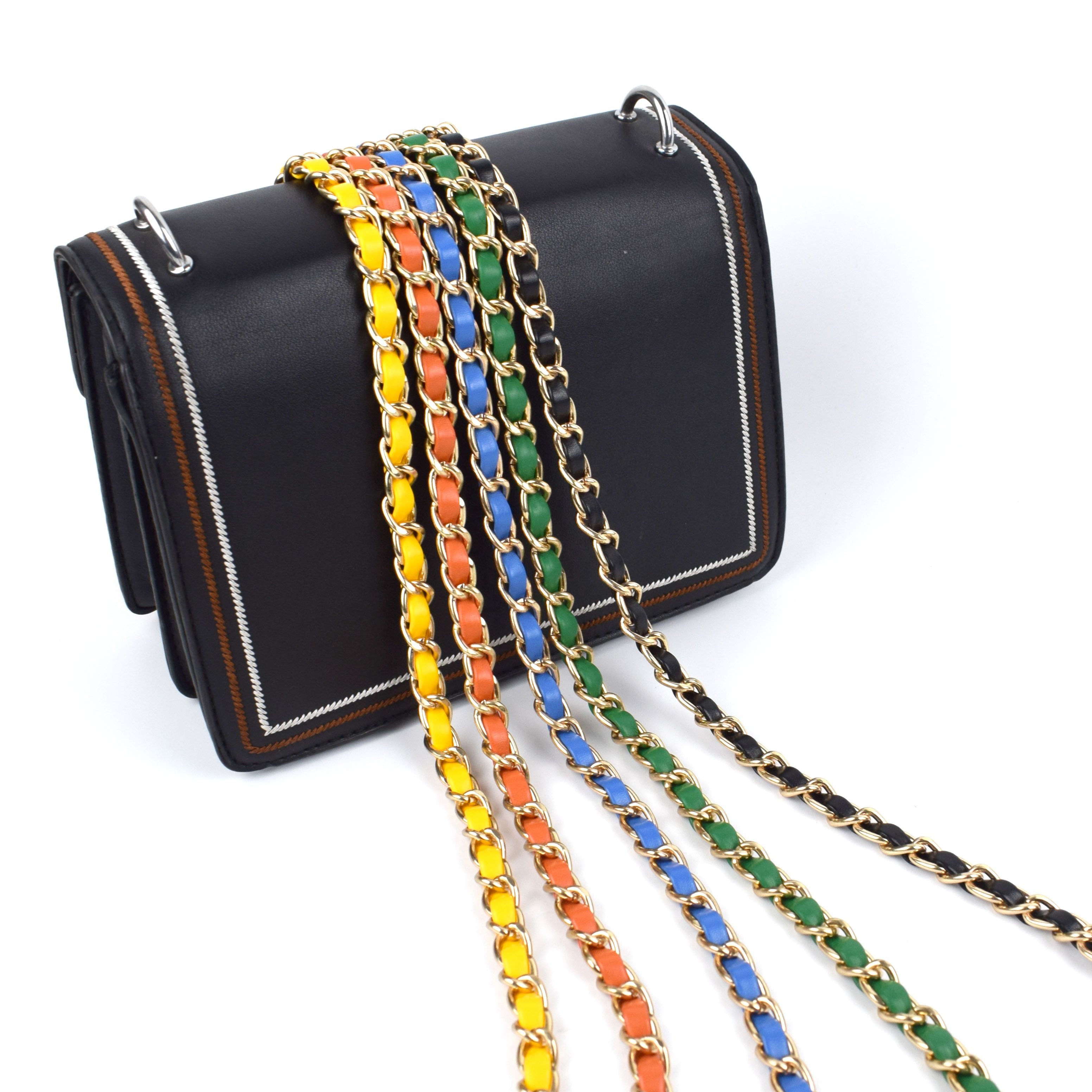 MeeTee RZC-130 120cm Bag Accessories Colorful Handbag Accessories Wear Leather Belt Crossbody Shoulder Bag Belt Alloy Bag Chain