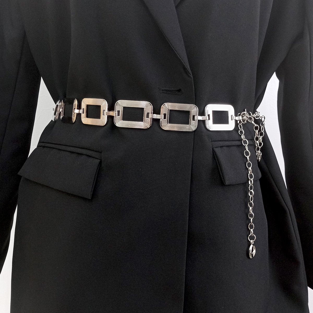 Fashion Gold Chain Belt Female Waist Adjustable Punk Silver Metal Belts For Women High Quality Luxury Dress Pant Chains