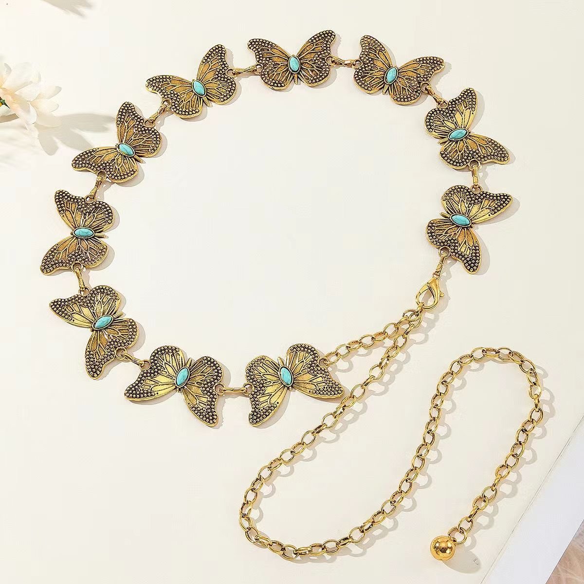 Wholesale Western Metal Concho Belt for Women Cowgirl Boho Waist Chain Belt for Dresses Jeans Pants