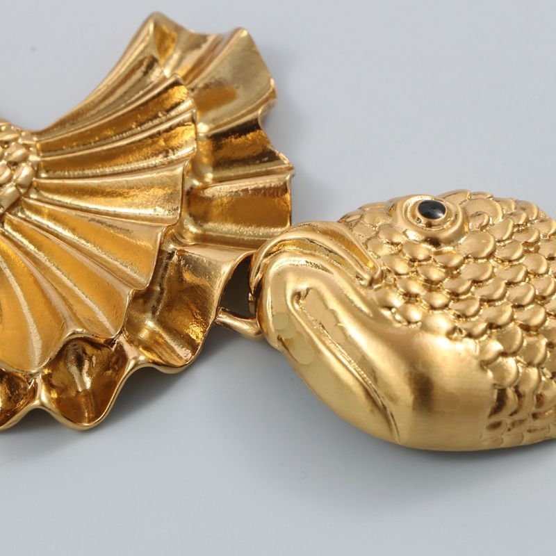 New Arrival Gold Metal Fish Waist Belt Personality Stretch Chain Belt Three-Dimensional Goldfish Belt for Girl Women