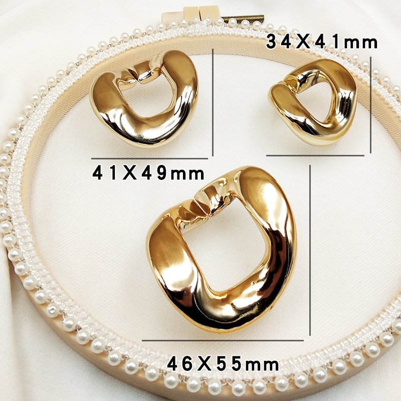 Custom Multi Size Gold Plated ABS Acrylic Resin Plastic Open Necklace Link Chain Cuban Bracelet Bag Hanging Accessories