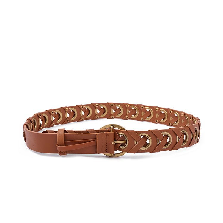 Leisure hardware perforated alloy leather belt 38mm wide plate buckle custom women's alloy temperament belt