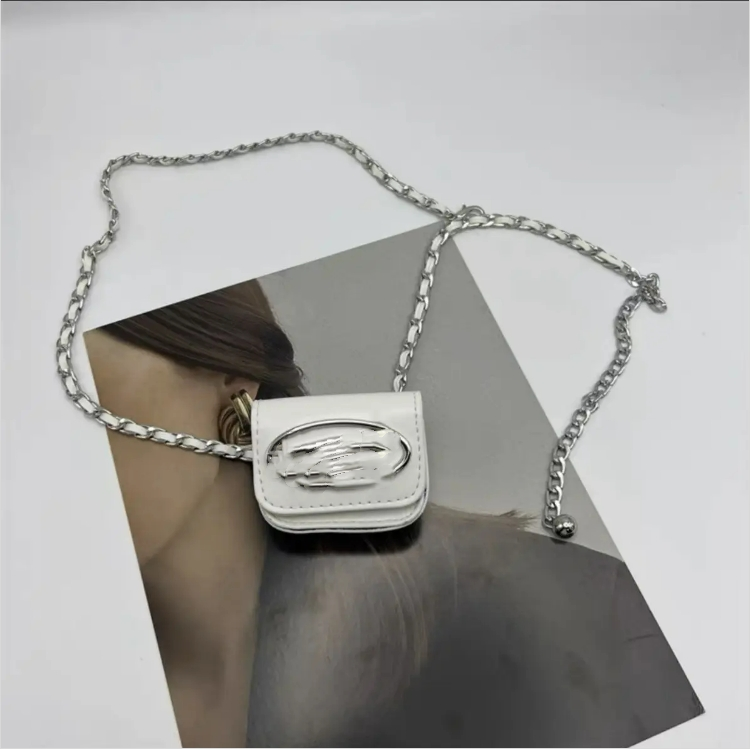 Chain belt D letter embellished jeans mini simple niche design crossbody Fanny pack women