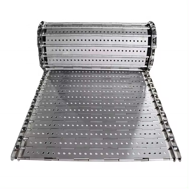 High Load Stainless Steel Perforated Plate Chain Conveyor Belt