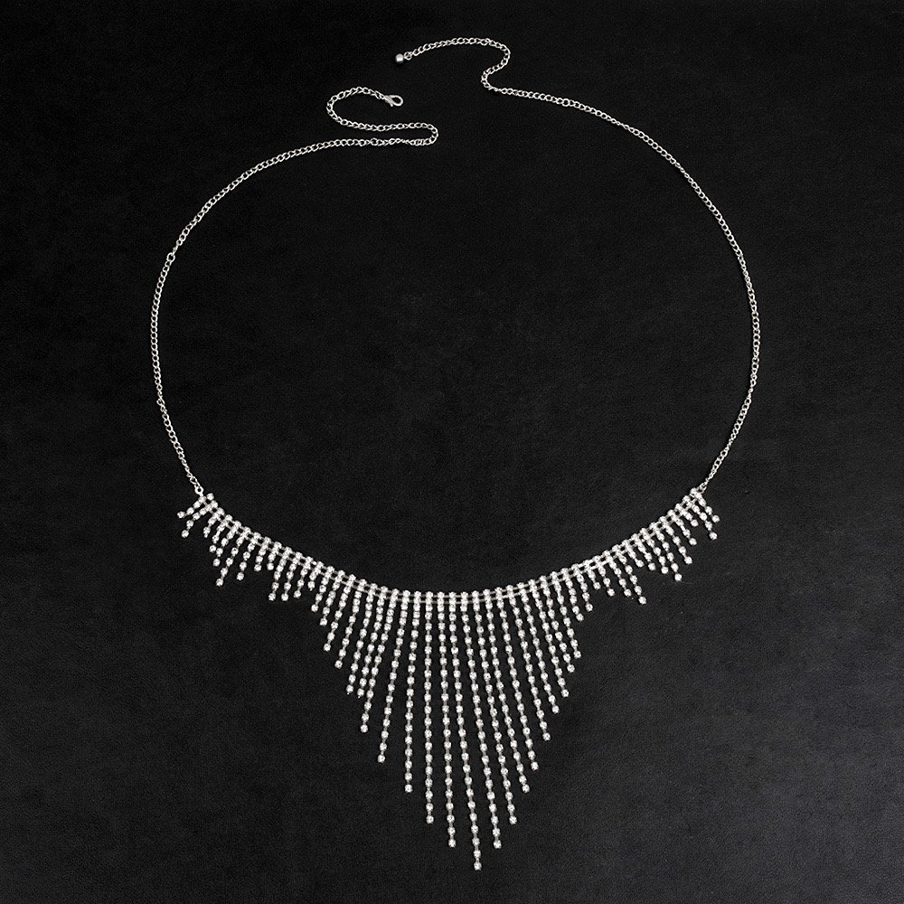 High Quality Customized White Metal Waist Belt Women Trendy Sexy Crystal Rhinestone Weddings Parties Gifts Main Copper Alloy