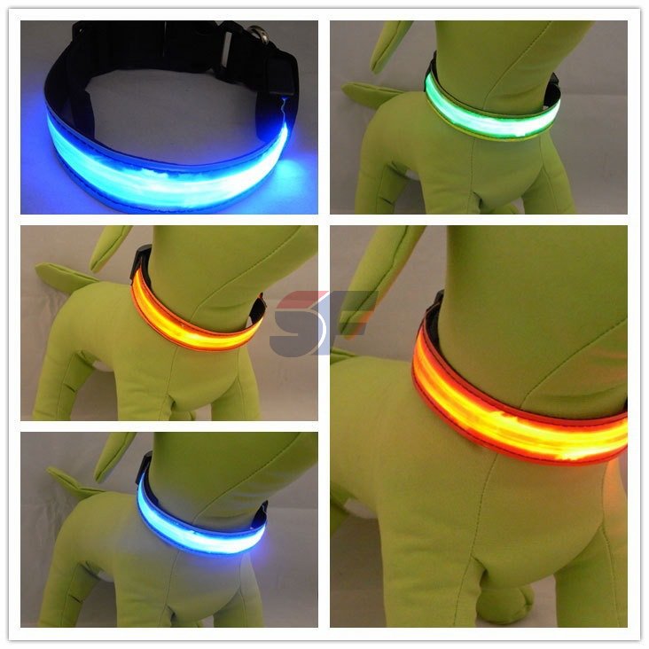 Chargeable Waterproof ABS hardware led flashing pet dog collars